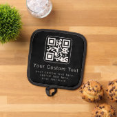Aanpasbare QR-code & bewerkbare tekstsjabloon Pannenlap (Top down)