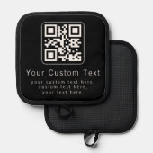 Aanpasbare QR-code & bewerkbare tekstsjabloon Pannenlap (Voorkant / Achterkant)