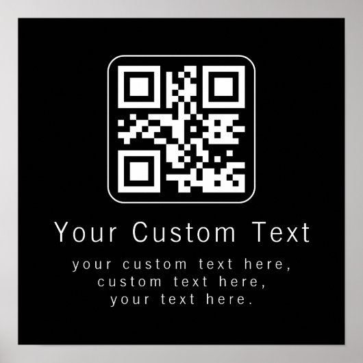 Aanpasbare QR-code & bewerkbare tekstsjabloon Poster (Voorkant)