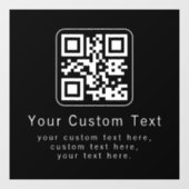 Aanpasbare QR-code & bewerkbare tekstsjabloon Raamsticker (Vel)