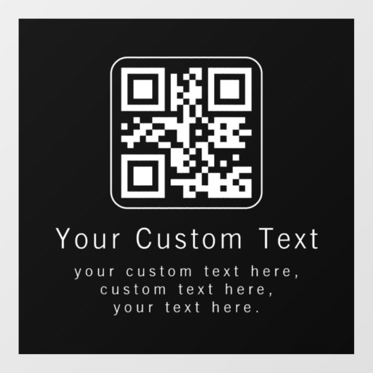 Aanpasbare QR-code & bewerkbare tekstsjabloon Raamsticker (Vel)