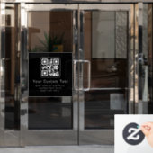 Aanpasbare QR-code & bewerkbare tekstsjabloon Raamsticker (Kantoordeur)