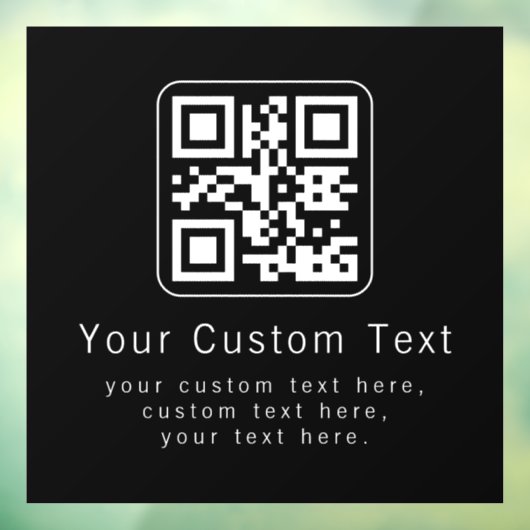 Aanpasbare QR-code & bewerkbare tekstsjabloon Raamsticker (Vel 3)