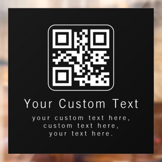 Aanpasbare QR-code & bewerkbare tekstsjabloon Raamsticker (Vel 2)