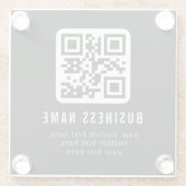 Aanpasbare QR-code en bewerkbare tekstontwerp Glazen Onderzetter (Achterkant)