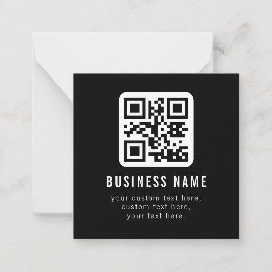 Aanpasbare QR-code en bewerkbare tekstontwerp Notitiekaartje (Voorkant)