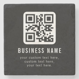 Aanpasbare QR-code en bewerkbare tekstontwerp Stenen Onderzetter