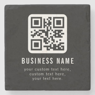 Aanpasbare QR-code en bewerkbare tekstontwerp Stenen Onderzetter