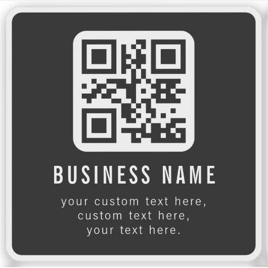 Aanpasbare QR-code en bewerkbare tekstontwerp Sticker (Voorkant)