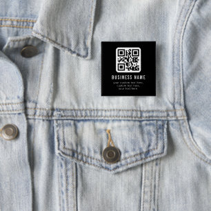 Aanpasbare QR-code en bewerkbare tekstontwerp Vierkante Button 5,1 Cm