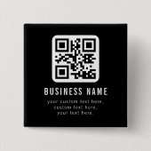Aanpasbare QR-code en bewerkbare tekstontwerp Vierkante Button 5,1 Cm (Voorkant)