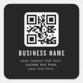 Aanpasbare QR-code en bewerkbare tekstontwerp Vierkante Sticker (Voorkant)