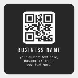 Aanpasbare QR-code en bewerkbare tekstontwerp Vierkante Sticker