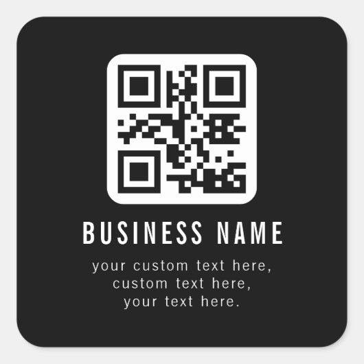 Aanpasbare QR-code en bewerkbare tekstontwerp Vierkante Sticker (Voorkant)