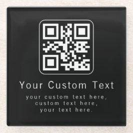 Aanpasbare QR-code en bewerkbare tekstsjabloon Glazen Onderzetter