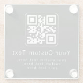 Aanpasbare QR-code en bewerkbare tekstsjabloon Glazen Onderzetter (Achterkant)