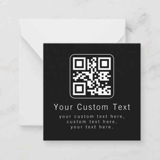 Aanpasbare QR-code en bewerkbare tekstsjabloon Notitiekaartje (Voorkant)