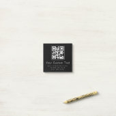 Aanpasbare QR-code en bewerkbare tekstsjabloon Post-it® Notes (Op bureau)