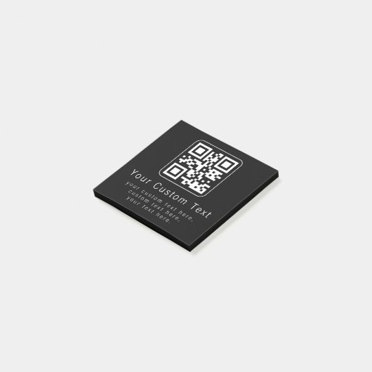 Aanpasbare QR-code en bewerkbare tekstsjabloon Post-it® Notes (Schuin)