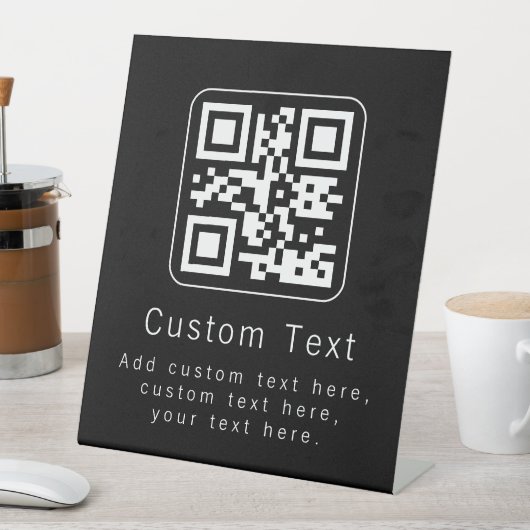 Aanpasbare QR-code en bewerkbare tekstsjabloon Reclamebord Met Voetstuk (Insitu)