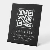 Aanpasbare QR-code en bewerkbare tekstsjabloon Reclamebord Met Voetstuk (Voorkant)