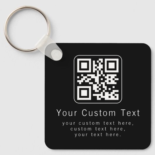 Aanpasbare QR-code en bewerkbare tekstsjabloon Sleutelhanger (Voorkant)