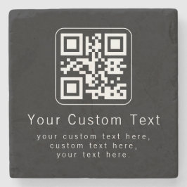 Aanpasbare QR-code en bewerkbare tekstsjabloon Stenen Onderzetter