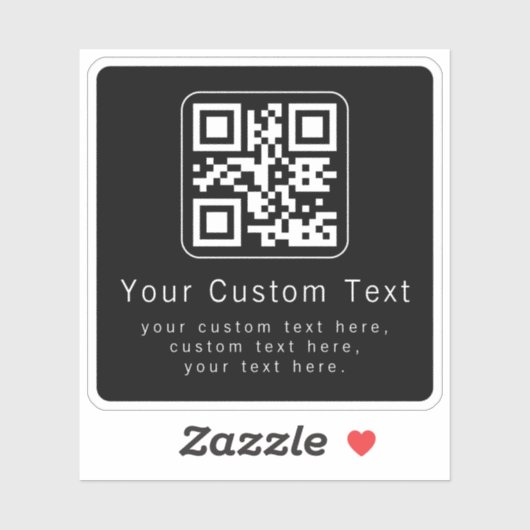 Aanpasbare QR-code en bewerkbare tekstsjabloon Sticker (Vel)