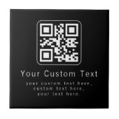 Aanpasbare QR-code en bewerkbare tekstsjabloon Tegeltje (Voorkant)