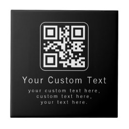 Aanpasbare QR-code en bewerkbare tekstsjabloon Tegeltje