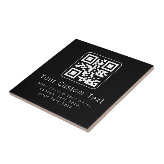 Aanpasbare QR-code en bewerkbare tekstsjabloon Tegeltje (Zijkant)