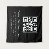 Aanpasbare QR-code en bewerkbare tekstsjabloon Wandkleed (Voorkant (horizontaal))