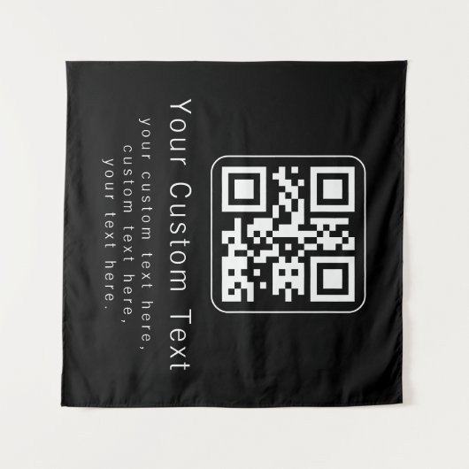 Aanpasbare QR-code en bewerkbare tekstsjabloon Wandkleed (Voorkant (horizontaal))