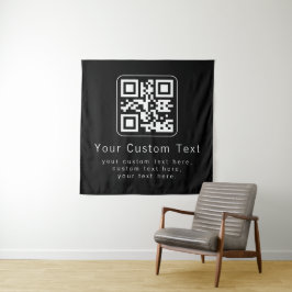 Aanpasbare QR-code en bewerkbare tekstsjabloon Wandkleed