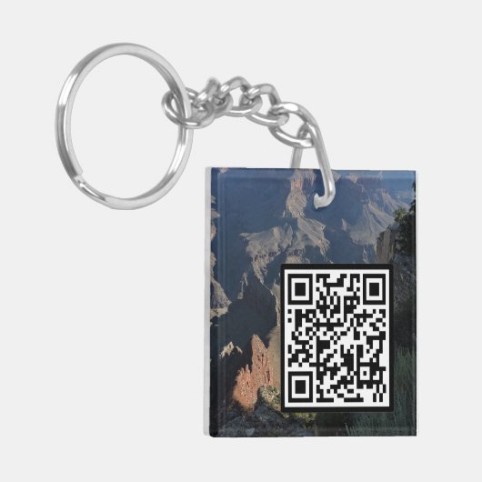 Aanpasbare QR-code Grand Canyon Fotografie Sleutelhanger (Voorkant Links)