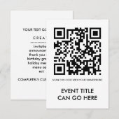 aanpasbare QR-code Kaart (Voorkant / Achterkant)