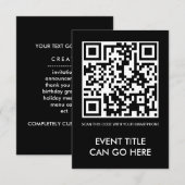 aanpasbare QR-code Kaart (Voorkant / Achterkant)