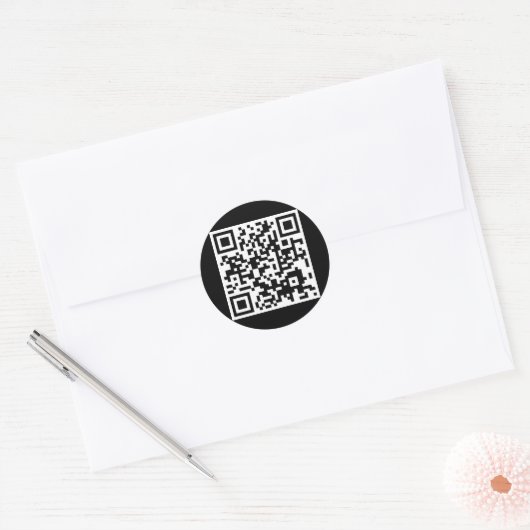 aanpasbare QR-code Ronde Sticker (Envelop)