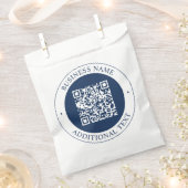 Aanpasbare QR-code & tekst | Donker marineblauw Bedankzakje (Geknipt)