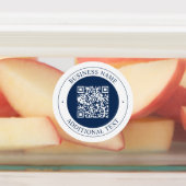 Aanpasbare QR-code & tekst | donker marineblauw Labels (Aangebracht)