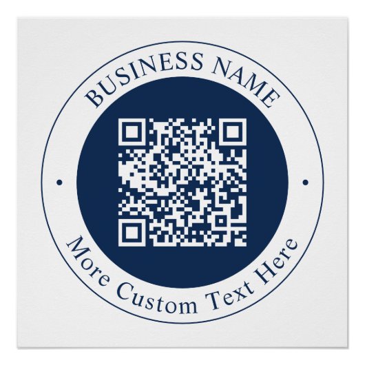 Aanpasbare QR-code & tekst | donker marineblauw Perfect Poster (Voorkant)