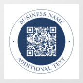Aanpasbare QR-code & tekst | donker marineblauw Raamsticker (Vel)