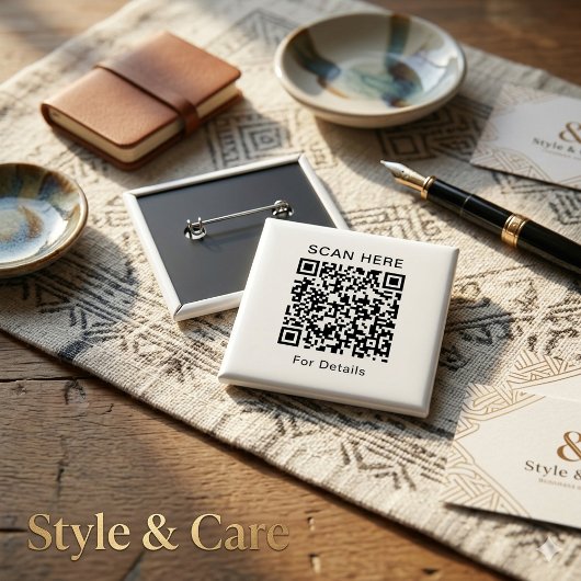 Aanpasbare QR-code vierkante knop voor elk doel Button 5,1 Cm