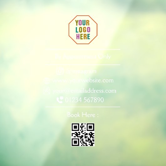 Aanpasbare QR-code vinyl / op afspraak Busine Raamsticker (Vel 3)
