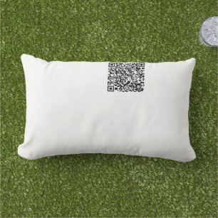 Aanpasbare QR-code Zwart & Wit Abstract Nerd Buitenkussen