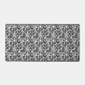 Aanpasbare QR-code Zwart & Wit Abstract Nerd Bureaumat (Voorkant)