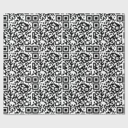Aanpasbare QR-code Zwart & Wit Abstract Nerd Cadeaupapier (Vlak)