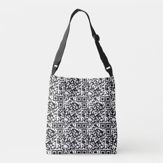 Aanpasbare QR-code Zwart & Wit Abstract Nerd Crossbody Tas (Achterkant)