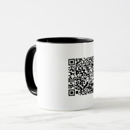 Aanpasbare QR-code Zwart & Wit Abstract Nerd Mok