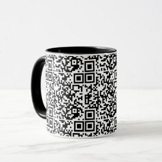 Aanpasbare QR-code Zwart & Wit Abstract Nerd Mok